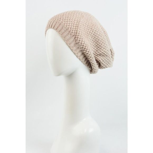 Oatmeal Waffle Knit Beanie - Picture 3 of 3